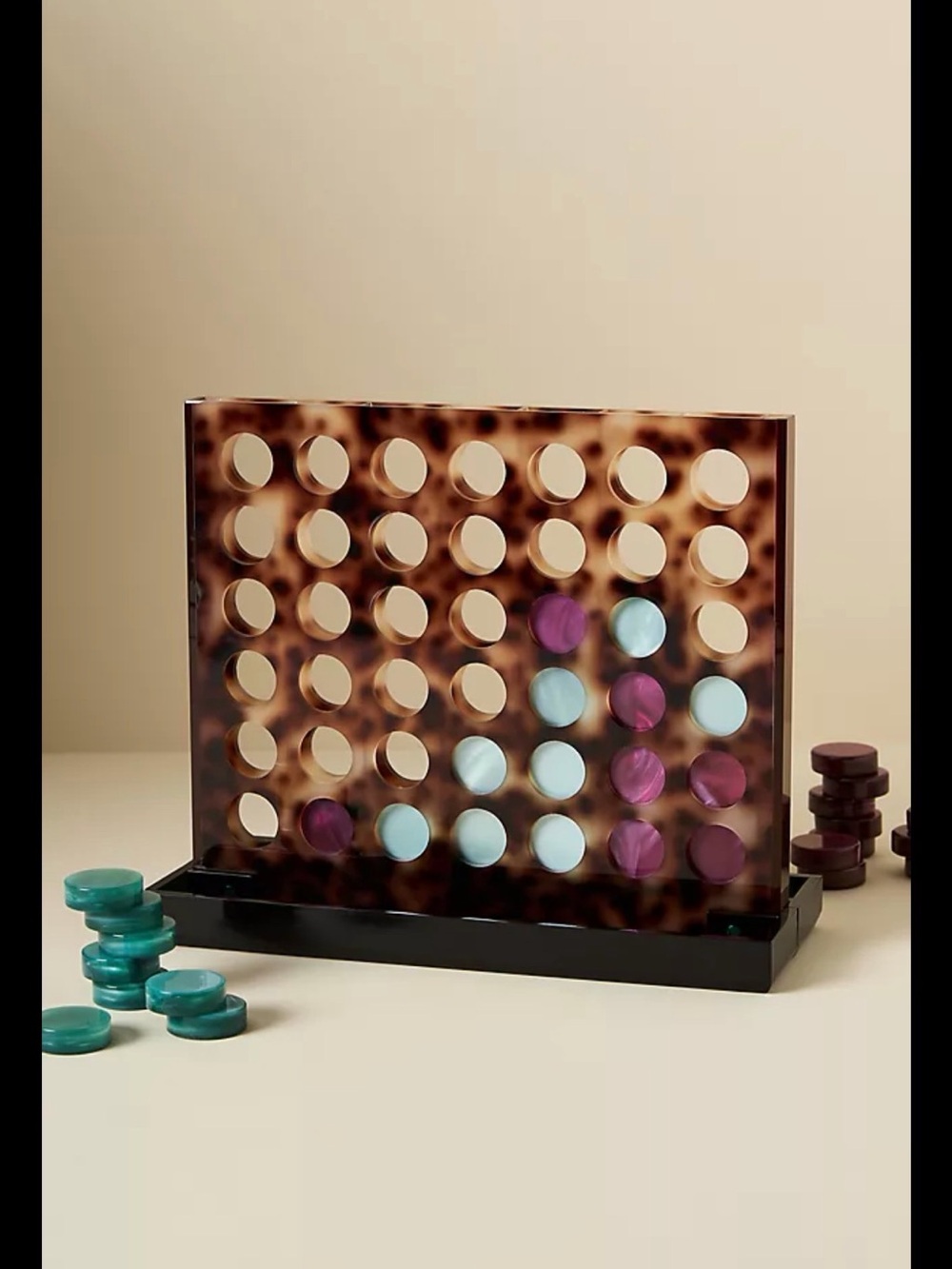 AnthroHome Tortoiseshell Connect Four in a Row Game